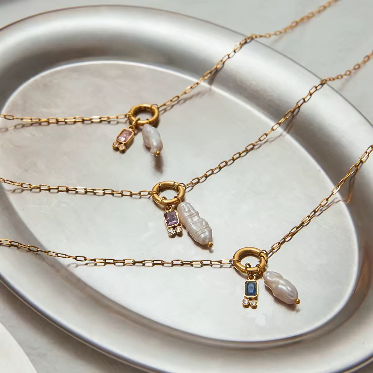 Lunaria Birthstone Necklace EMVE Jewels