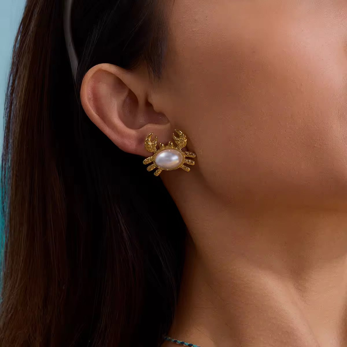 Crustacean Pearl Earrings EMVE Jewels