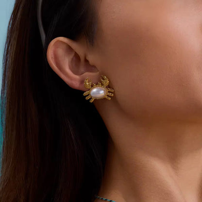 Crustacean Pearl Earrings EMVE Jewels