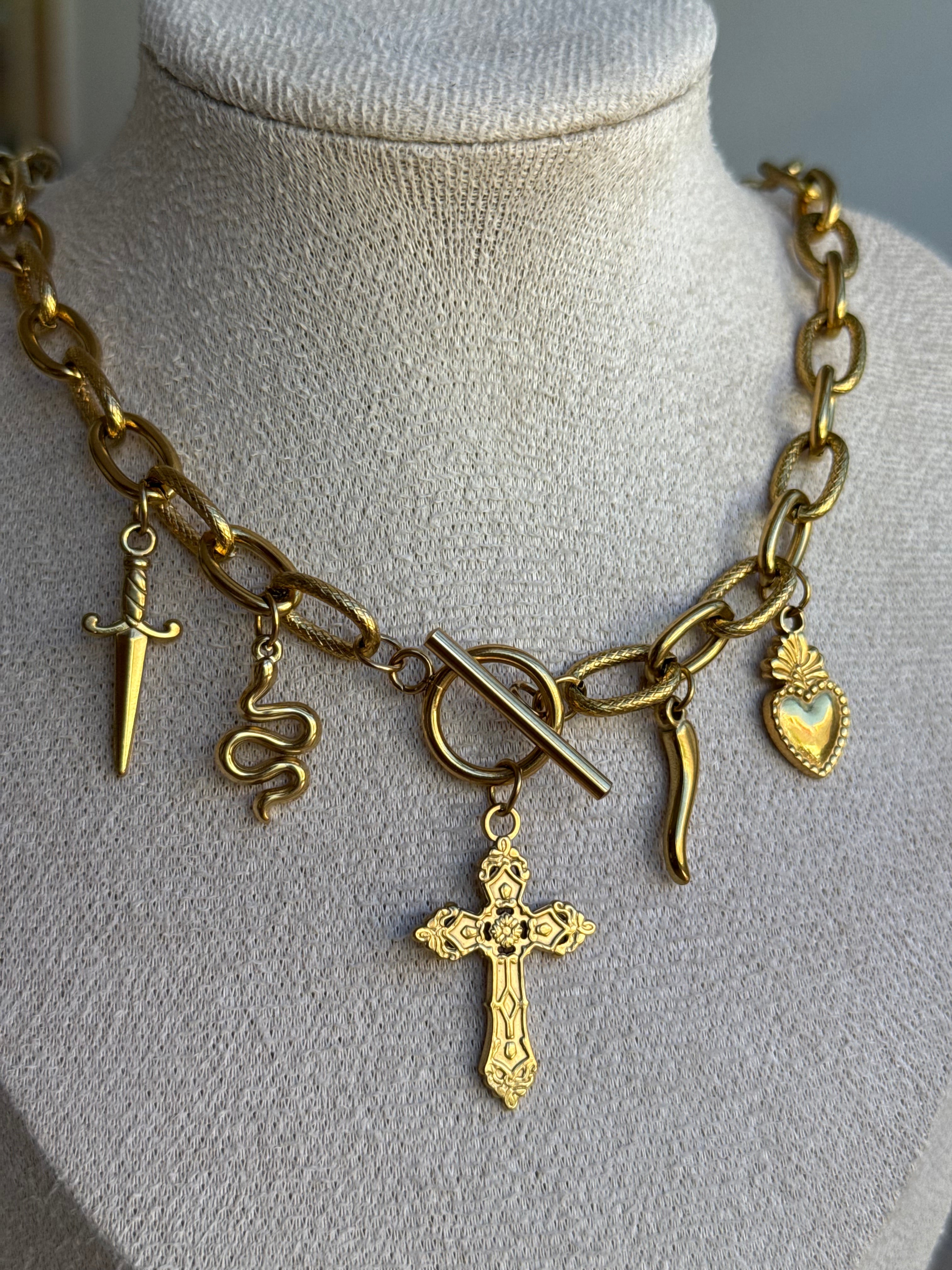 Handmade Cross Charm Necklace EMVE Jewels