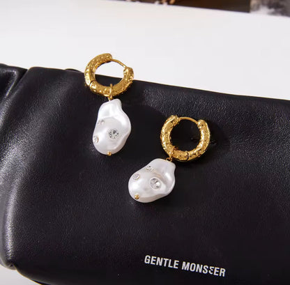 Sirena Pearl Hoops EMVE Jewels