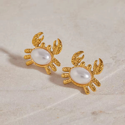 Crustacean Pearl Earrings EMVE Jewels