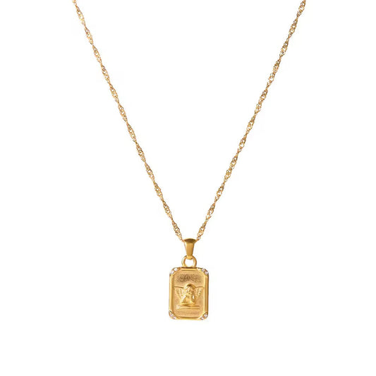 Celestial Grace Square Pendant Necklace EMVE Jewels