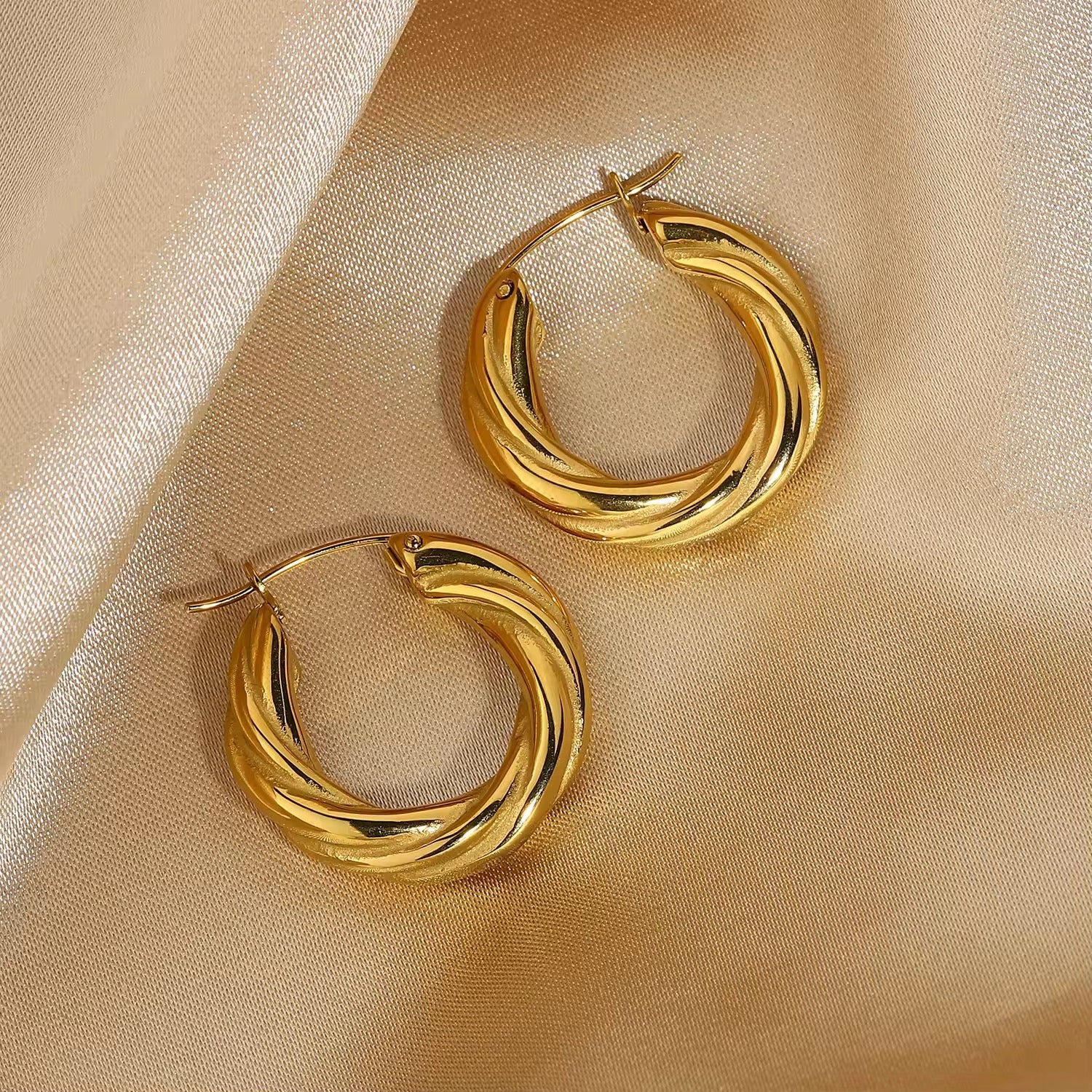 Classic Twist Hoop Earrings EMVE Jewels