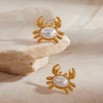 Crustacean Pearl Earrings EMVE Jewels