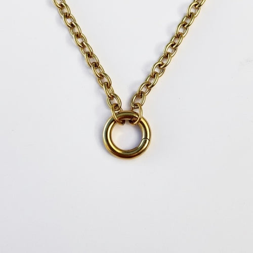 Chunky Circle Clasp Base Charm Necklace - EmpressVenusJewellery