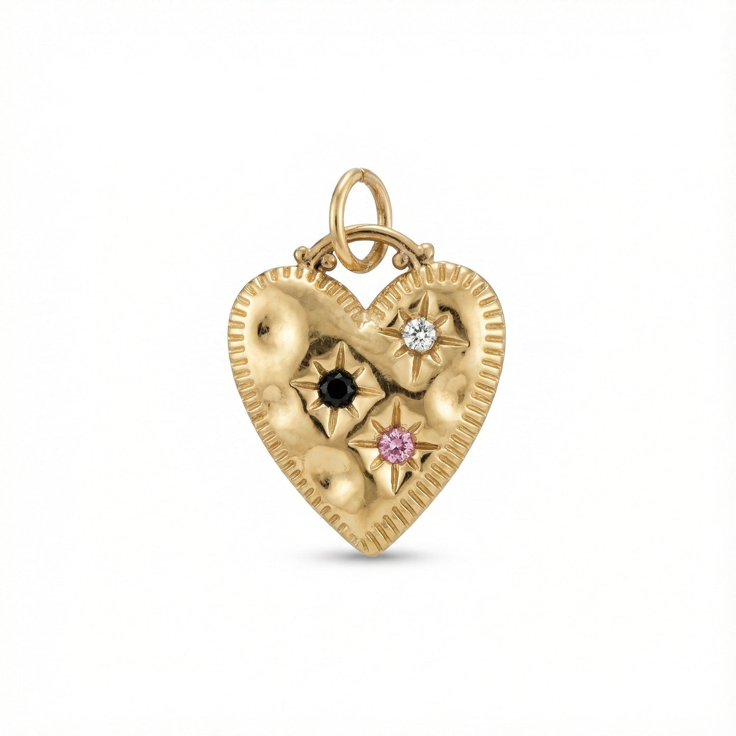 Tri Gem Heart Charm EMVE Jewels