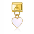 White Heart Charm EMVE Jewels
