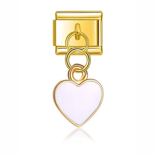 White Heart Charm EMVE Jewels