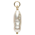 Pearl pendant with gold clasp on a white background