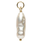 Pearl pendant with gold clasp on a white background