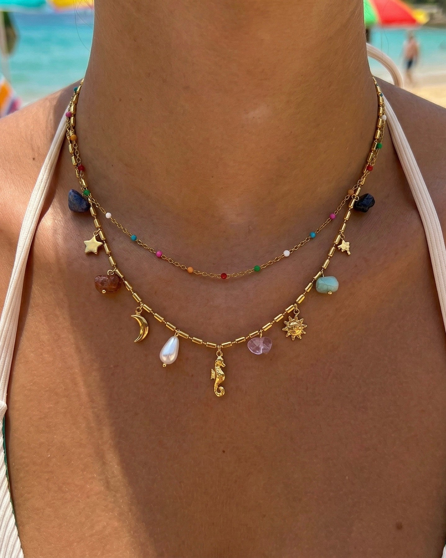 Golden Tide Charm Necklace EMVE Jewels