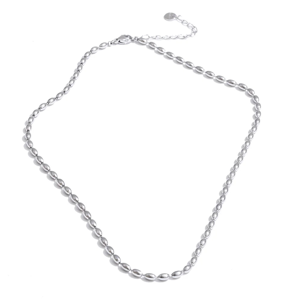 Stainless Steel Beads Chain Necklace Set EMVE Jewels