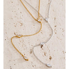 Y Shape Zirconia Long Chain Necklace EMVE Jewels