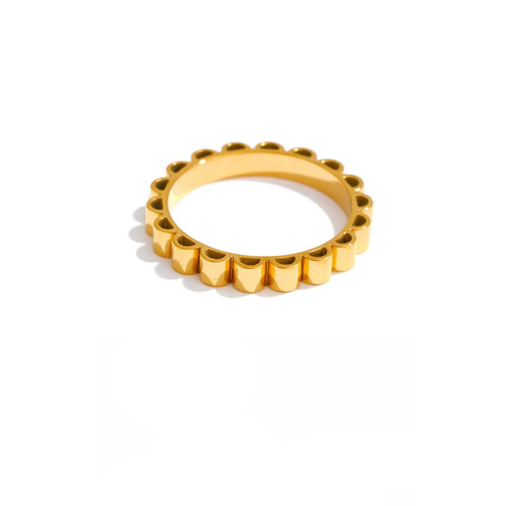 Simple Golden PVD Plated Stainless Steel Ring EMVE Jewels