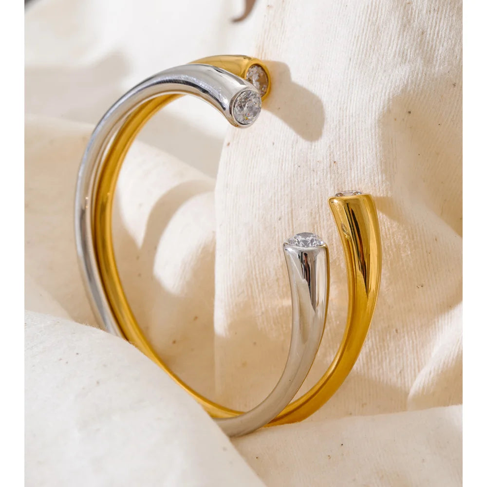 Cubic Zirconia Open Cuff Bracelet EMVE Jewels
