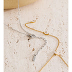 Y Shape Zirconia Long Chain Necklace EMVE Jewels