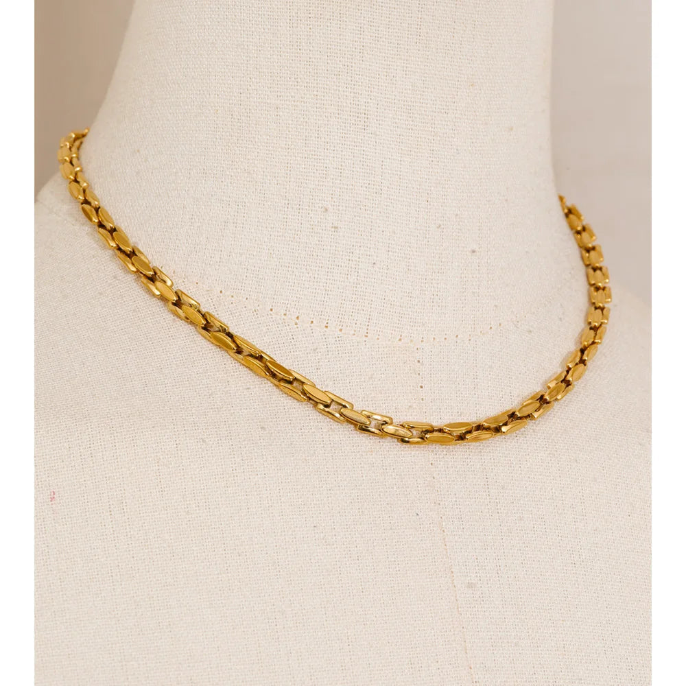 Minimalist Stainless Steel Chain Collar Necklace EMVE Jewels