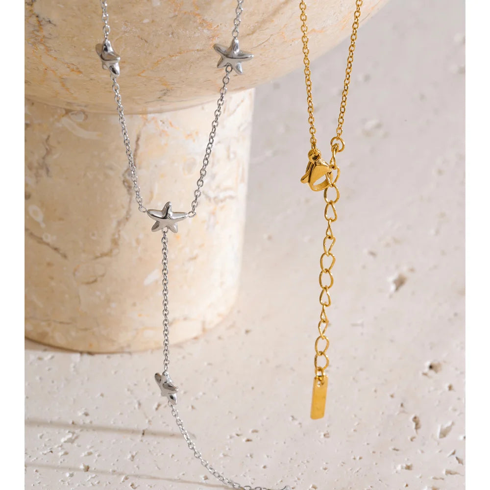 Stars Y Chain Drop Necklace EMVE Jewels