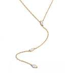 Y Shape Zirconia Long Chain Necklace EMVE Jewels