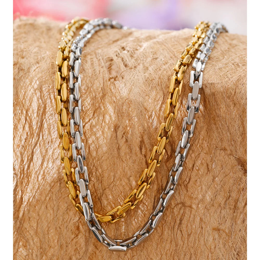Minimalist Stainless Steel Chain Collar Necklace EMVE Jewels