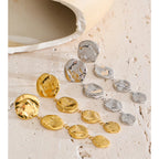 Round Chain Drop Earrings in 18K Gold Plating EMVE Jewels