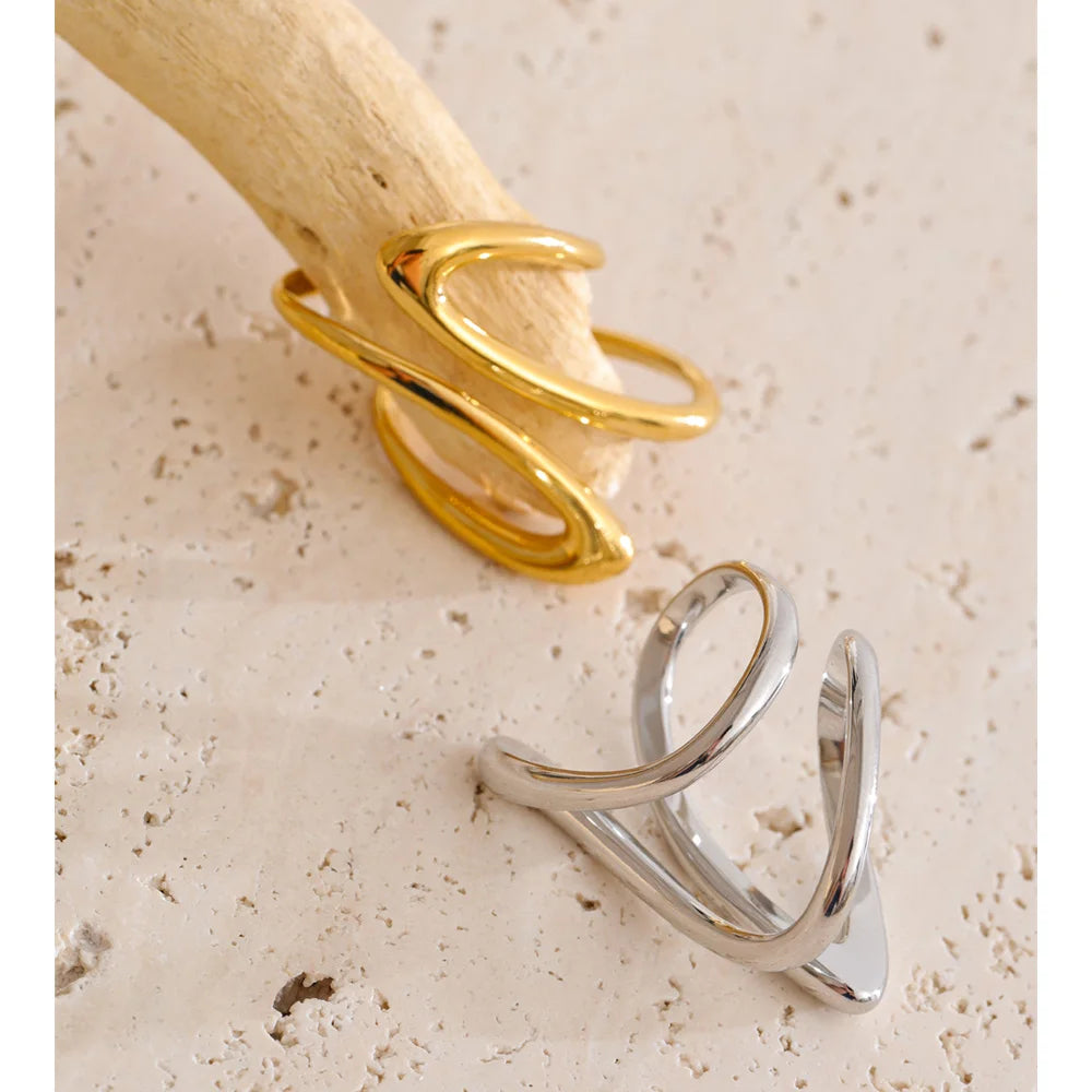 Minimalist Geometric Stainless Steel Ring EMVE Jewels