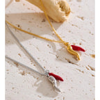 Chili Pendant Necklace in Stainless Steel EMVE Jewels