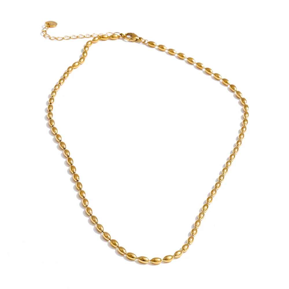 Stainless Steel Beads Chain Necklace Set EMVE Jewels