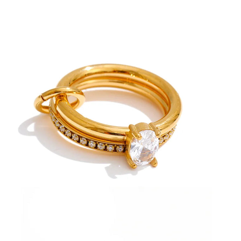 Bling Cubic Zirconia Stacked Ring EMVE Jewels