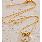 Shell Flower Pendant Necklace EMVE Jewels