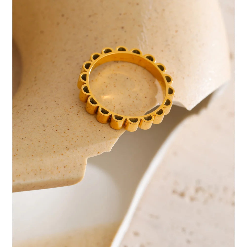 Simple Golden PVD Plated Stainless Steel Ring EMVE Jewels